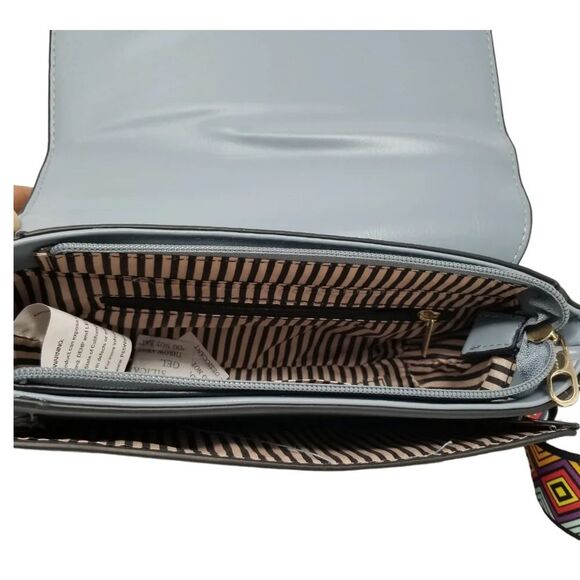 Blue Tweed Crossbody Purse with multicolor guitar strap - Picture 9 of 9